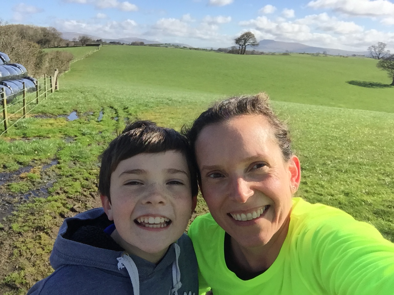 Run selfie with son